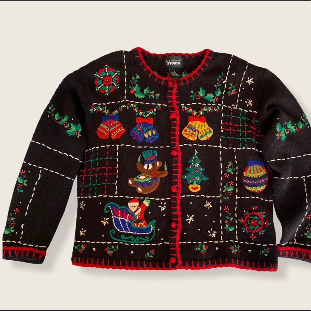 Vintage Ugly Busy Christmas Sweater